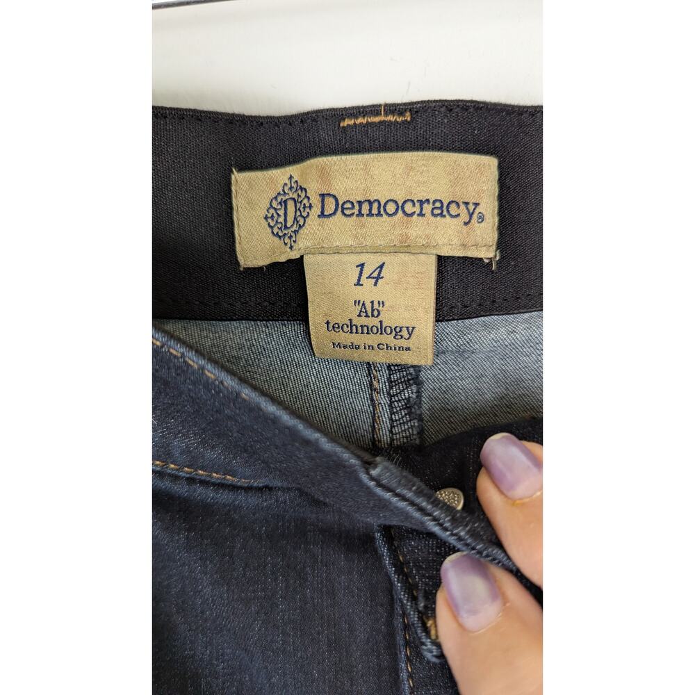Democracy wide leg Hi rise Sz 14 dark rinse Jeans NWT Slimming ab Technology - Picture 7 of 12